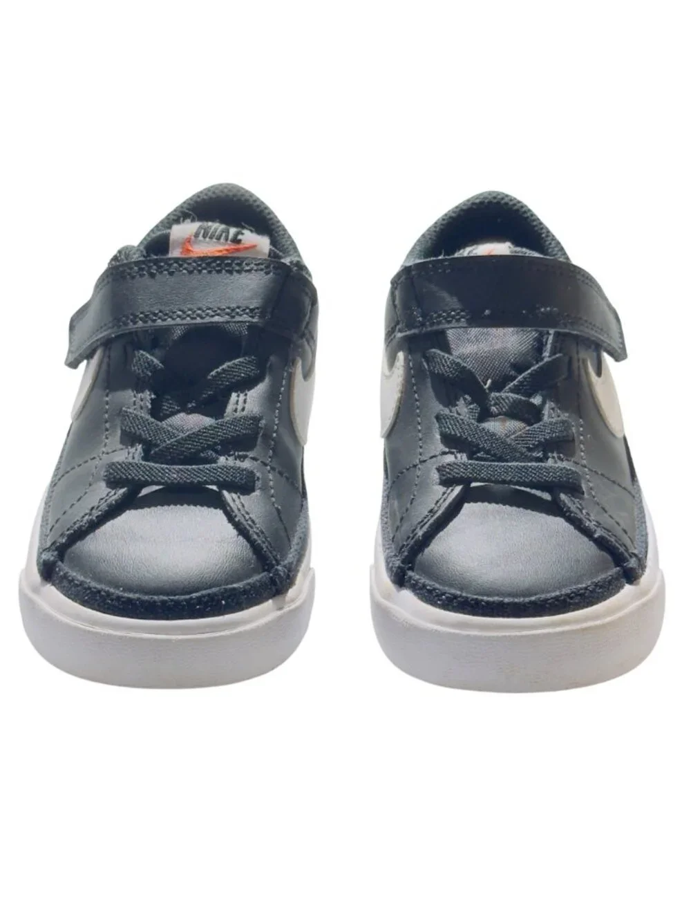 NIKE Toddler Shoes Black & White Sneakers DA5382-002 Size 7.5 Hook & loop Strap